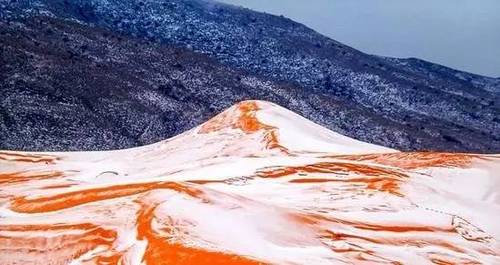 全球最大的撒哈拉沙漠下雪,神奇大自然下雪