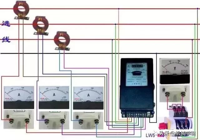 2p电表专用断路器接线示意图,断路器带互感器的电表接线图