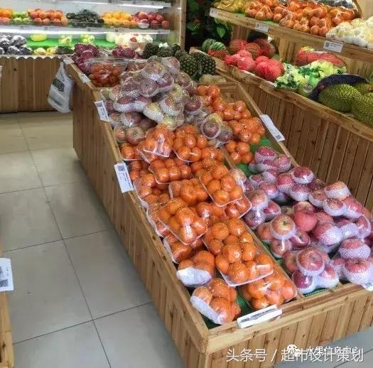 水果店水果陈列摆放出售技巧,20方长方形水果店铺陈列设计