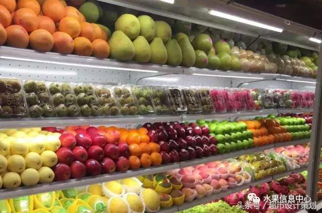 水果店水果陈列摆放出售技巧,20方长方形水果店铺陈列设计
