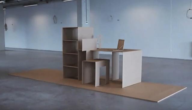 可叠的纸板家具,立体纸板模型家具