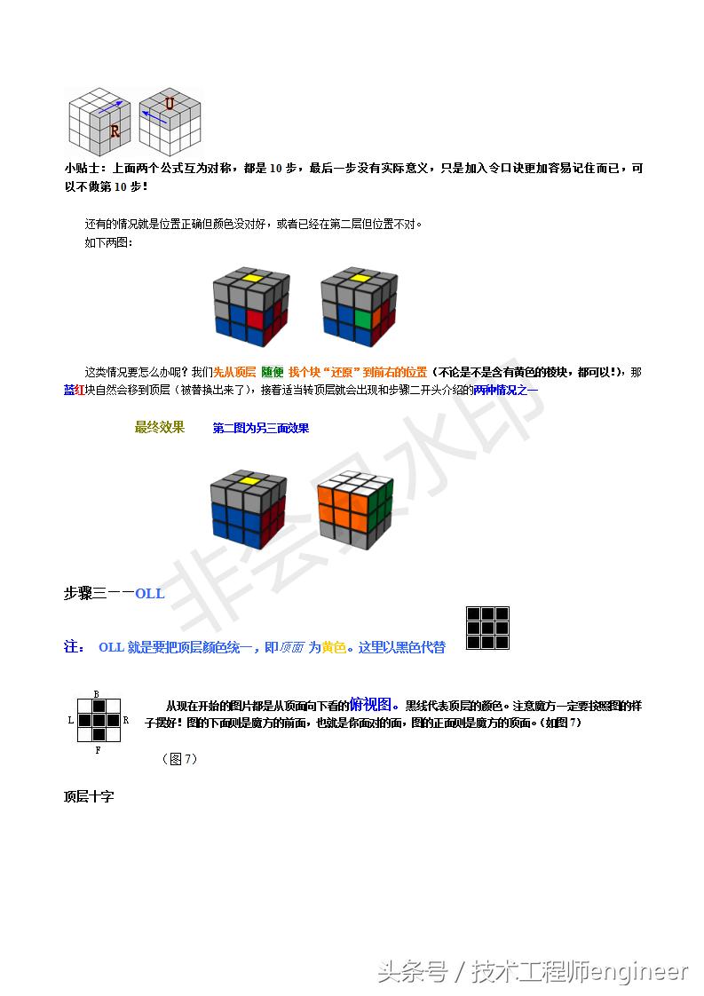 魔方还原教程公式口诀最简单的,最简单快捷的魔方还原口诀