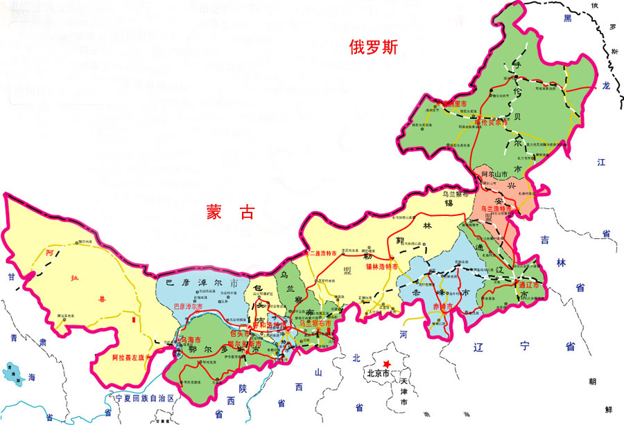 内蒙古各市行政区划，包含区、县有哪些？