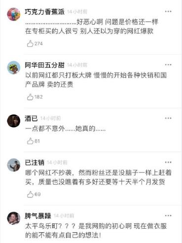 张大奕与网红对比,张大奕山寨品牌排行