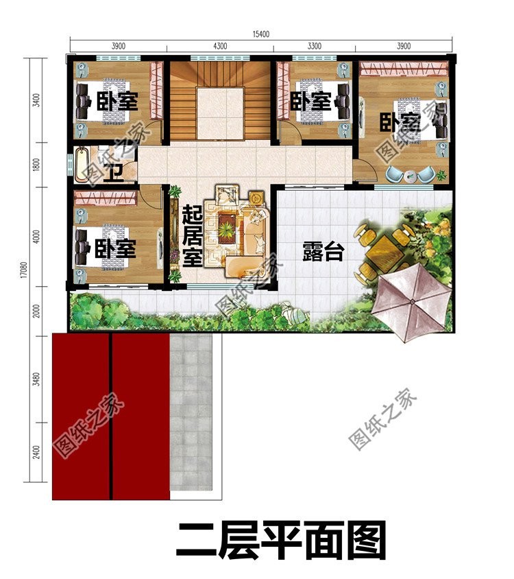 农村自建七字型小别墅,农村占地150平七字型二层小别墅