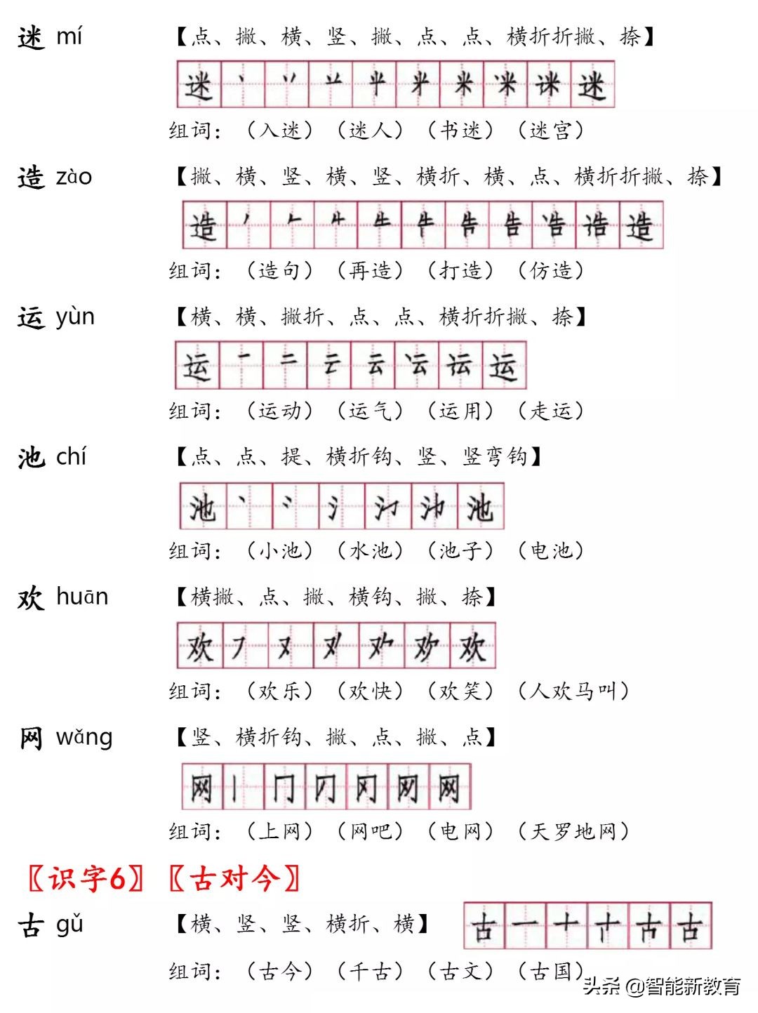 一年级语文下册姓氏歌生字笔顺,荷叶圆圆一年级下册生字笔顺