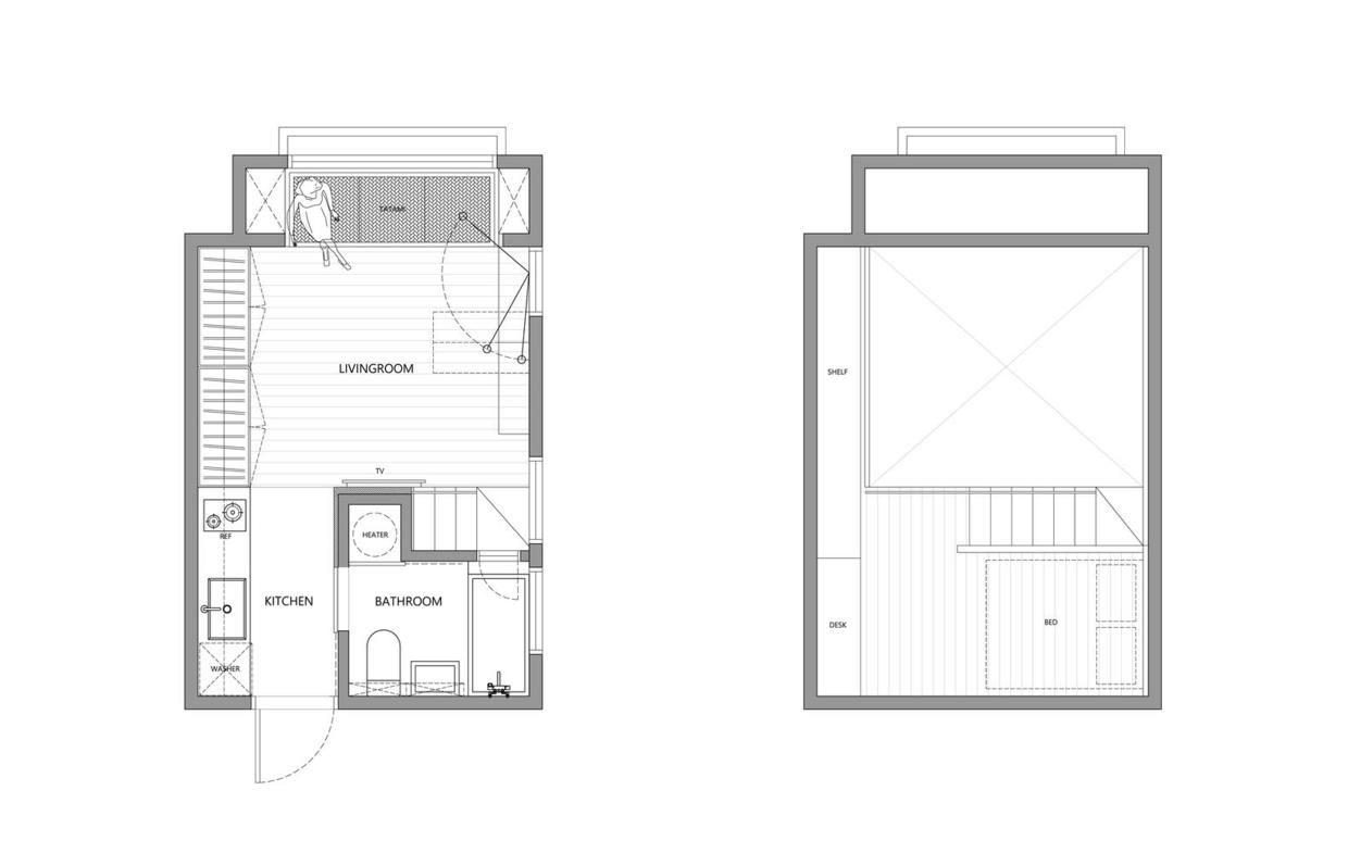 3.9层高loft公寓装修经典案例,三十多平loft公寓设计风格