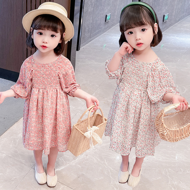 女童连衣裙夏季儿童纯棉碎花裙,女童连衣裙2023夏薄款儿童裙子