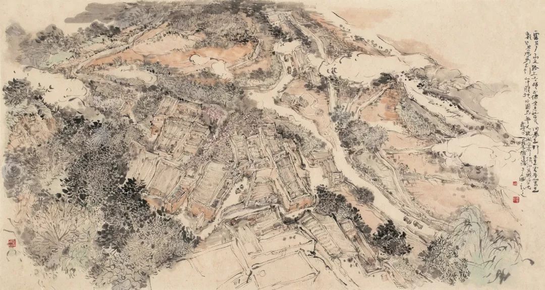 龙瑞早期山水画,龙瑞写意山水技法