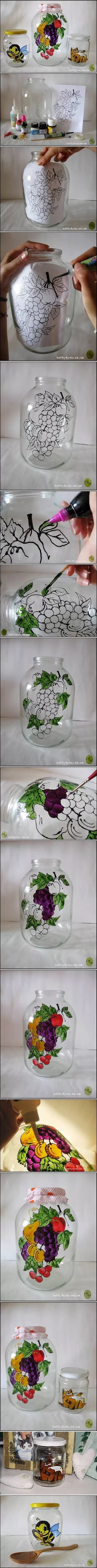 卡通彩绘瓶子作品图片,瓶子彩绘简单