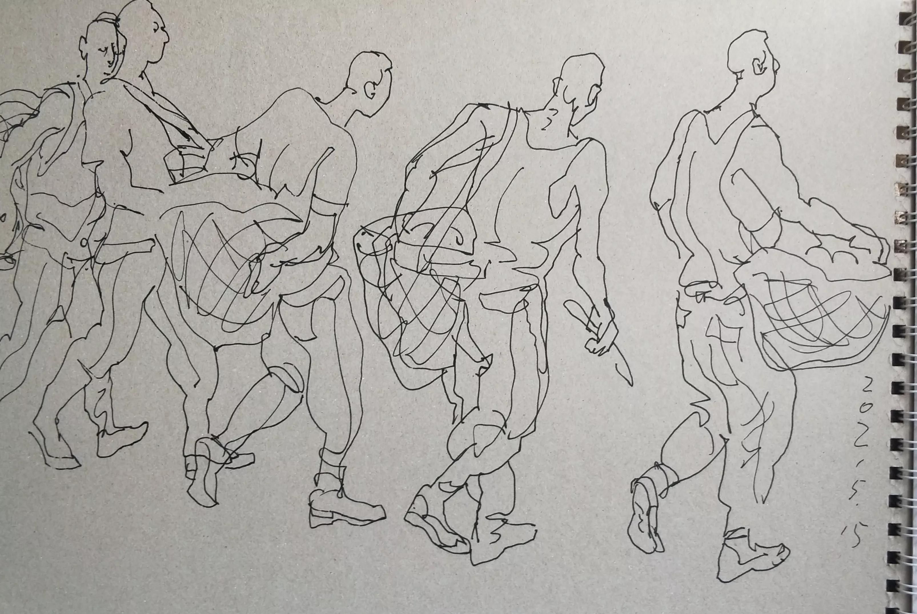 吴建科人物画欣赏,画兵人速写