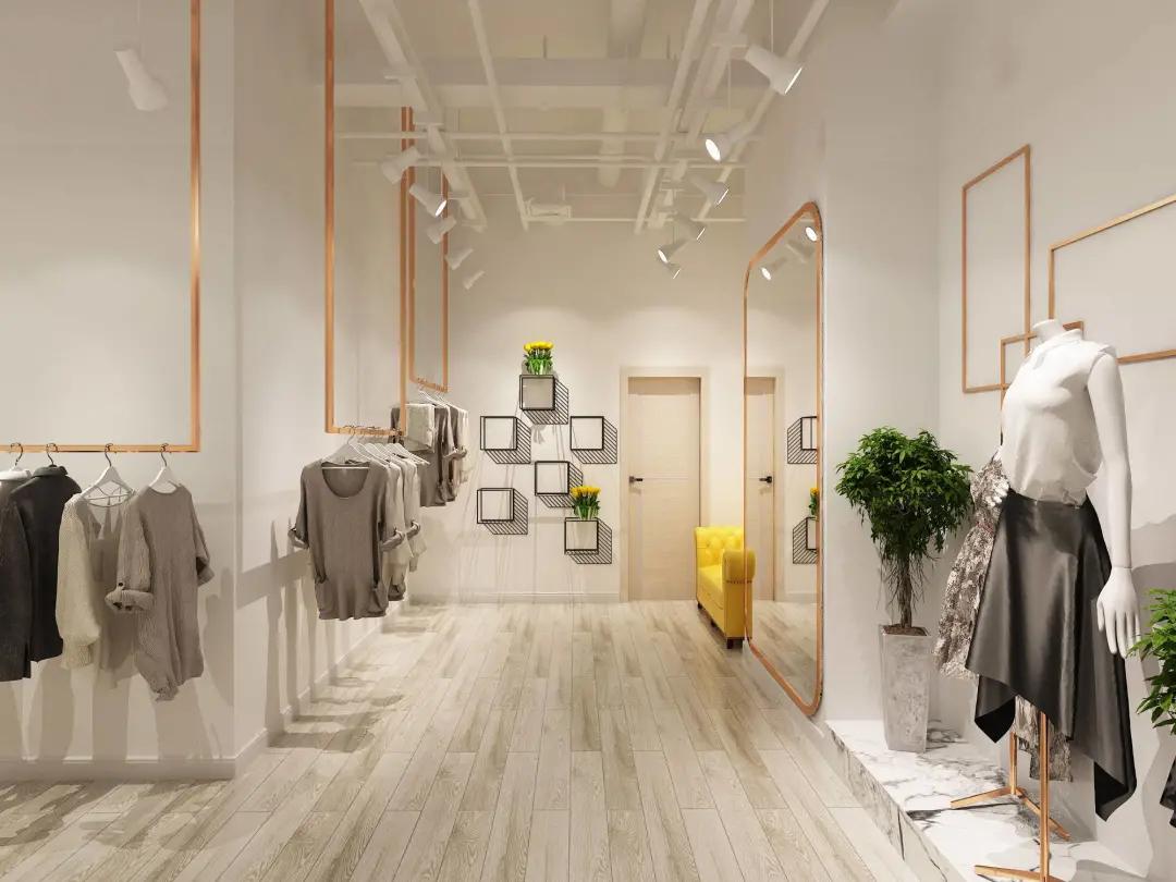 网红服装店装修效果图,35平服装店装修风格网红