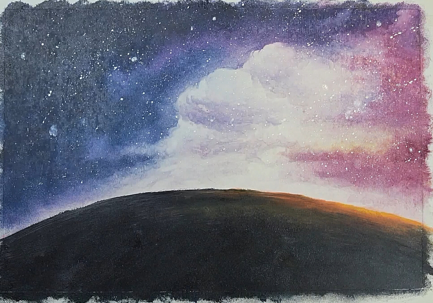 画星空画简单的教程,画画教程7-12岁星空画