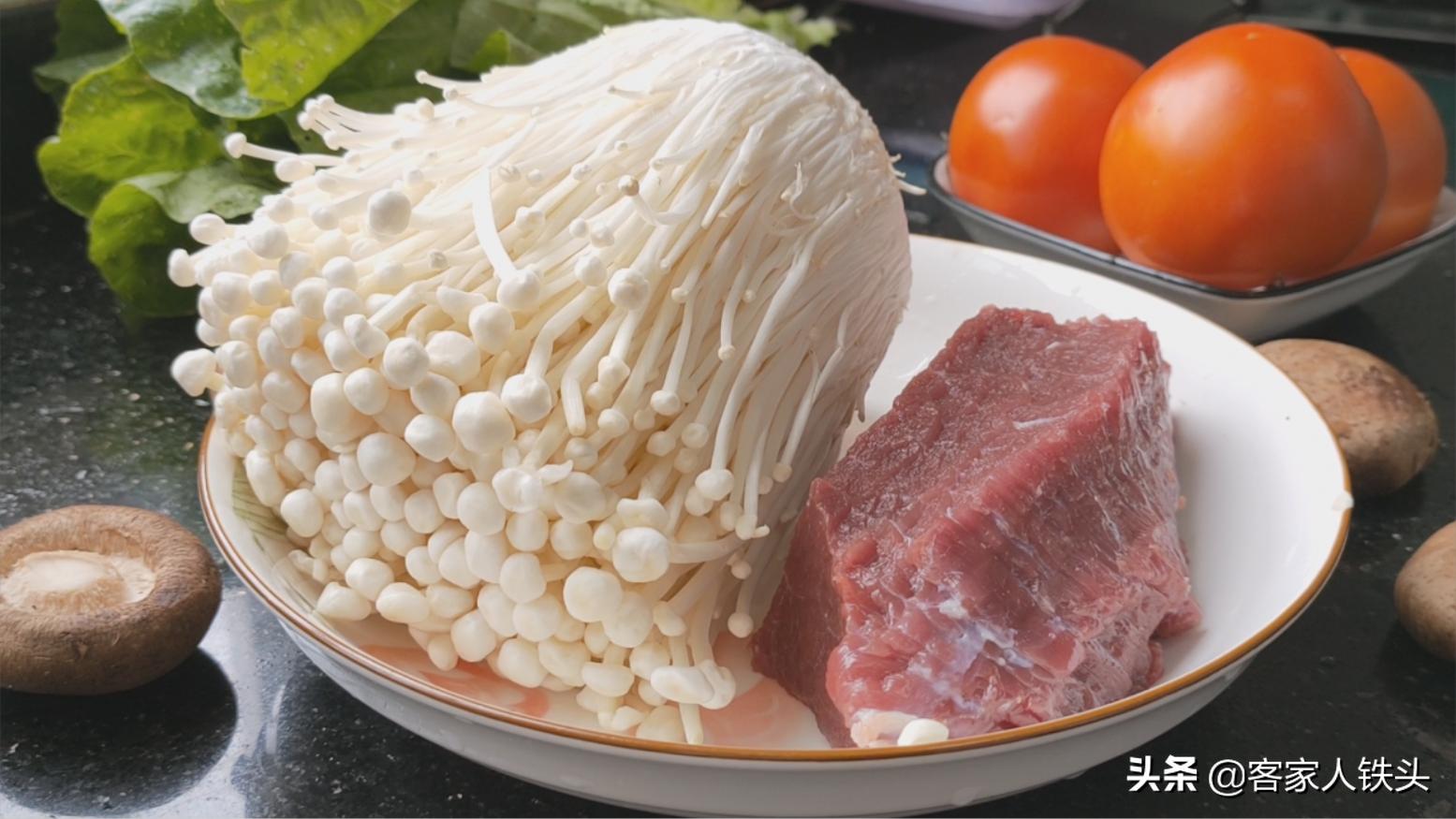牛肉可以和西红柿金针菇一起吃吗,牛肉金针菇家常做法简单又好吃