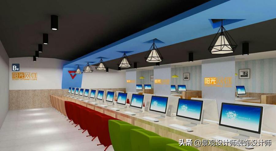 网咖设计效果图,网咖设计图哪找