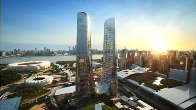 杭州第一高楼杭州之门巨屏登场,杭州最高建筑地标杭州之门介绍