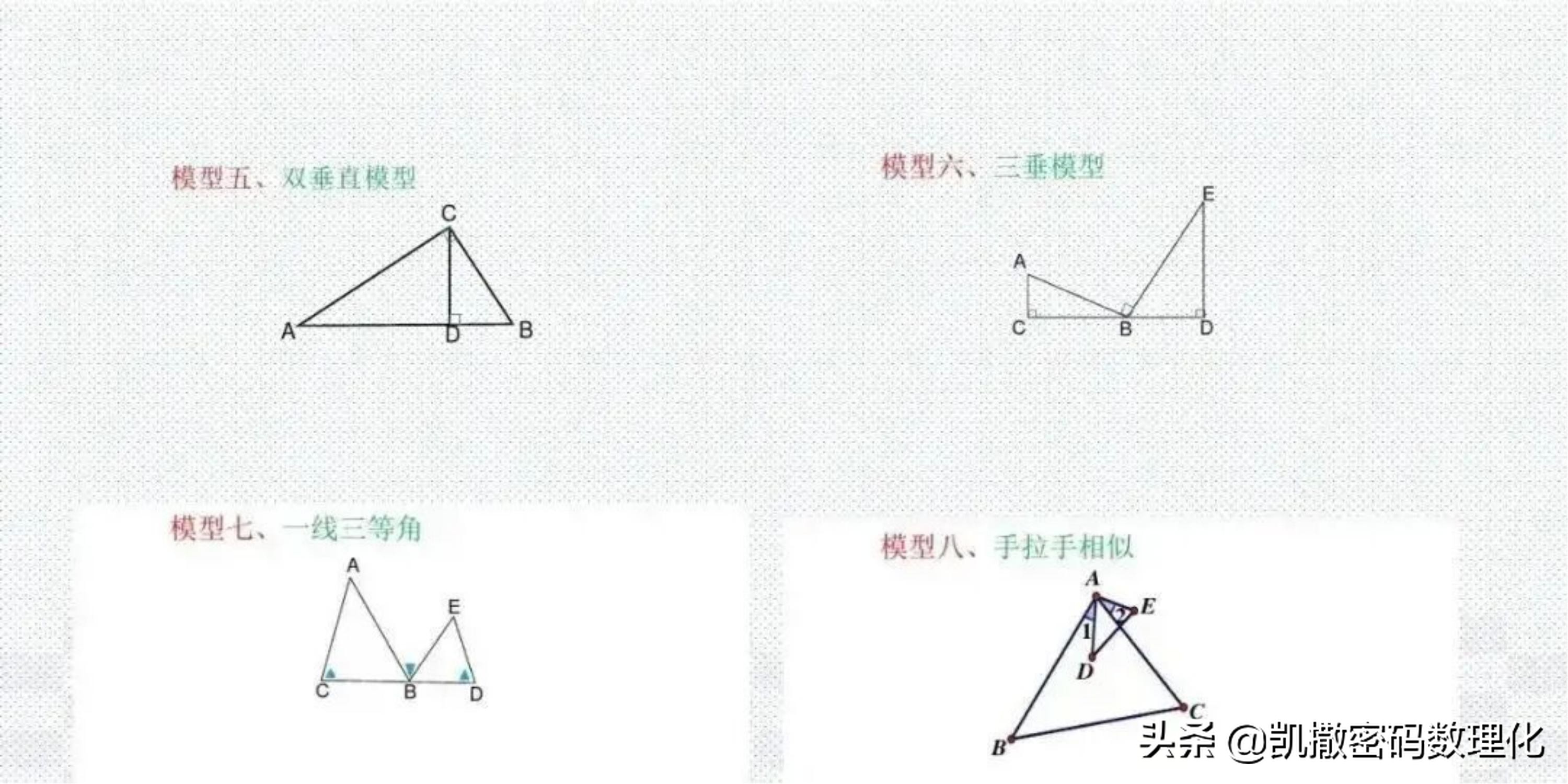 熬了整整七夜！终于把初中数学1-6册几何模型浓缩成70张高清大图