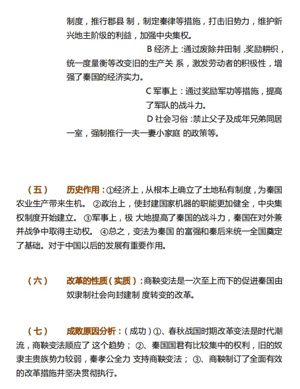 高中历史：选修一知识点总结！方法不对，努力白费