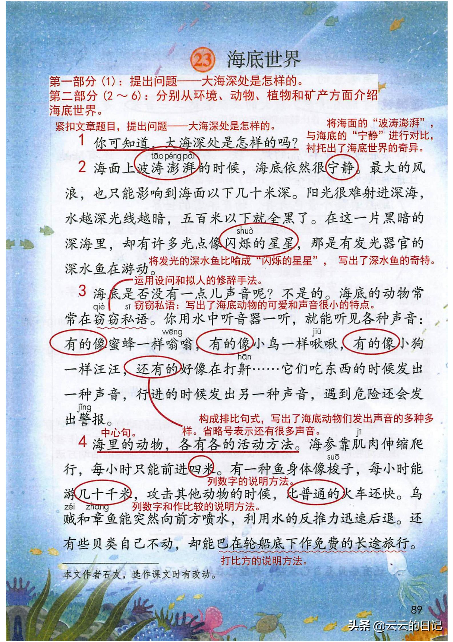 三年级下册语文笔记完整版讲解,三年级下册语文第一课注释