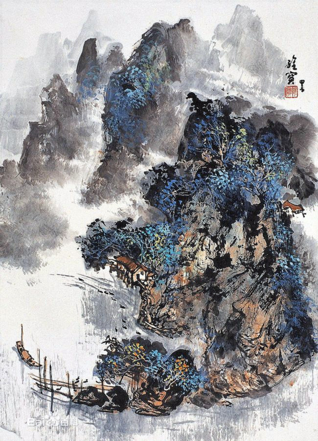 古香古色山水画,岭南风景国画