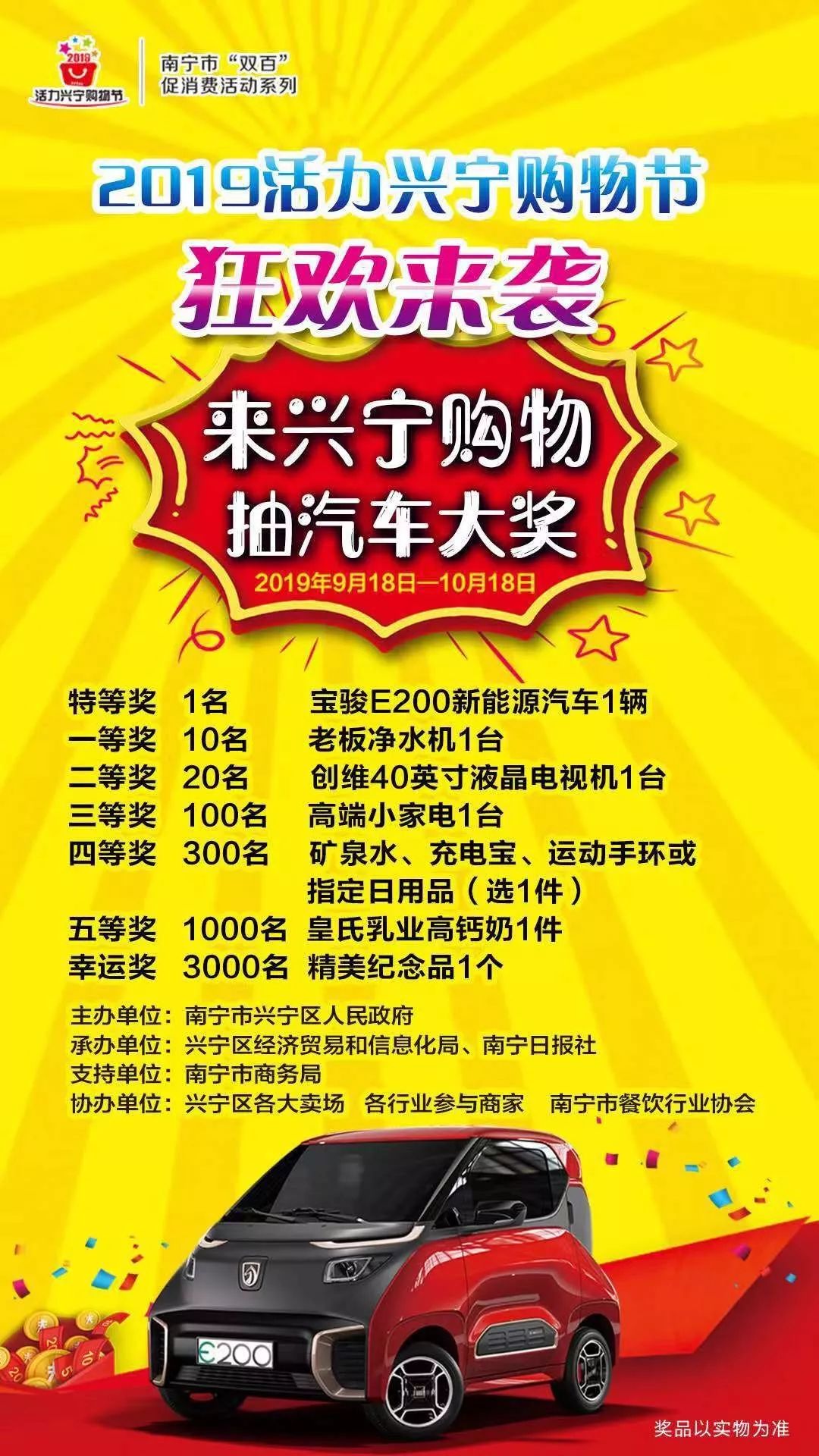 惊喜！逛趟超市竟意外中奖一台液晶电视