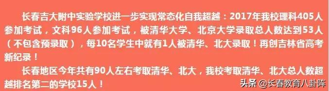 长春热门高中近三年进出口咋样？你决定选哪所了吗？