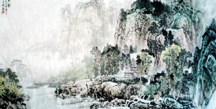 昌林水墨荷花国画,杨昌林山水画