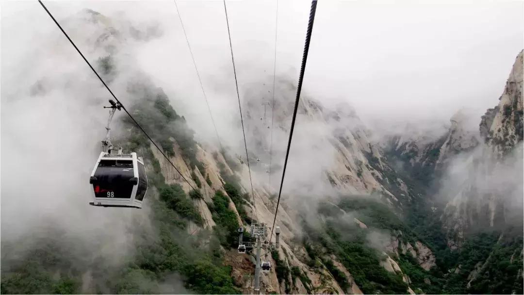 探秘华山三大特色索道,华山风景视频大全华山索道