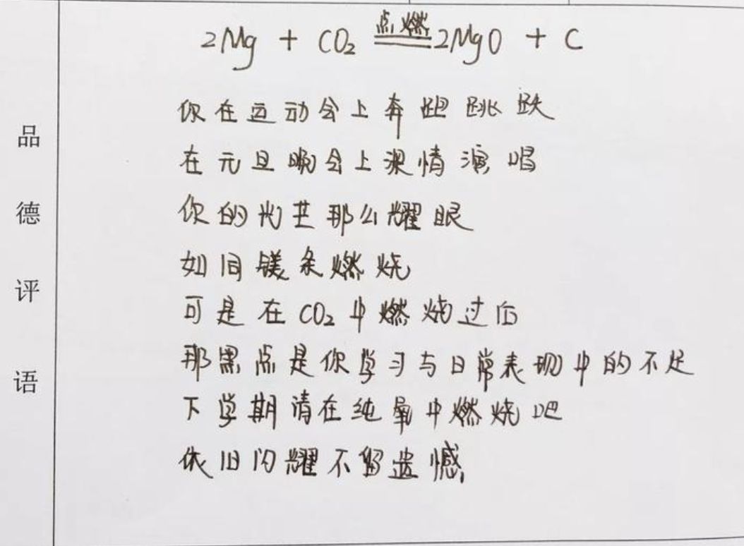 化学老师期末评语大全,化学方程式期末评语