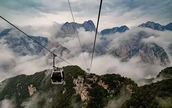 探秘华山三大特色索道,华山风景视频大全华山索道