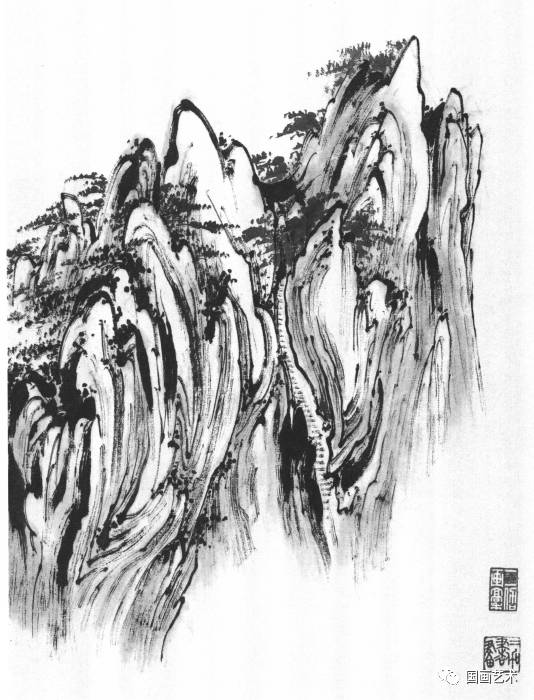 山水画树木基础技法,张际才现代山水画技法视频