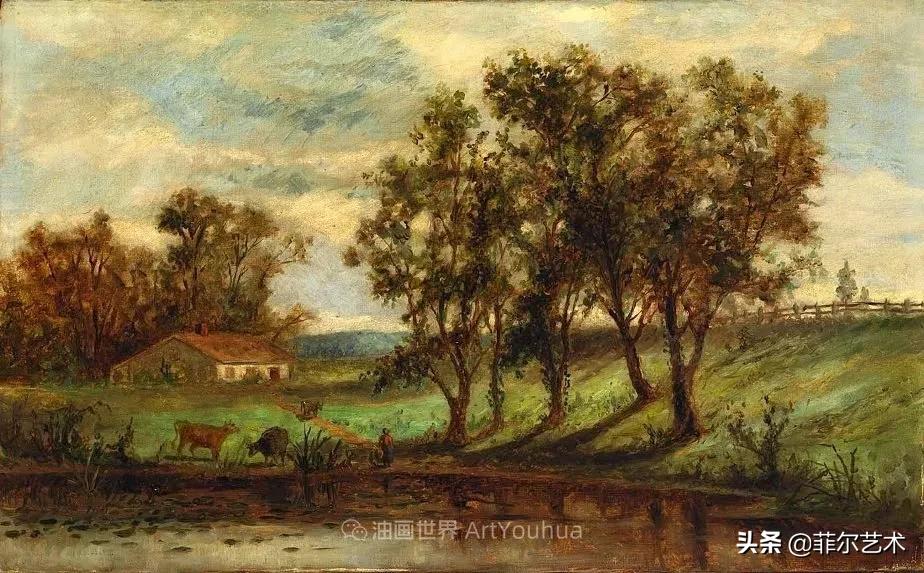 欧洲田园油画风景图片大全,古典油画风景美丽乡村