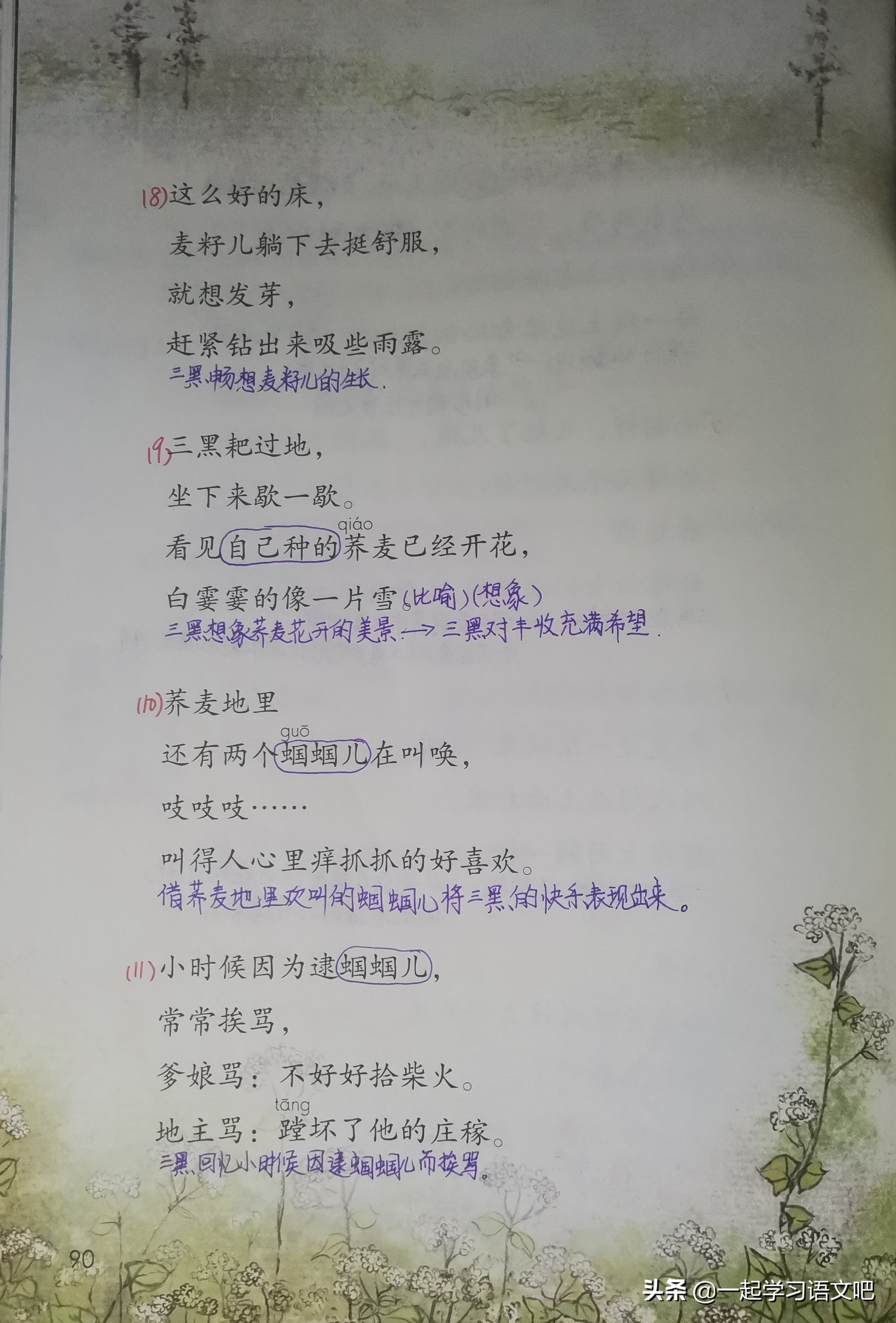 六年级第21课三黑和土地课堂笔记,六年级语文第20课三黑和土地笔记